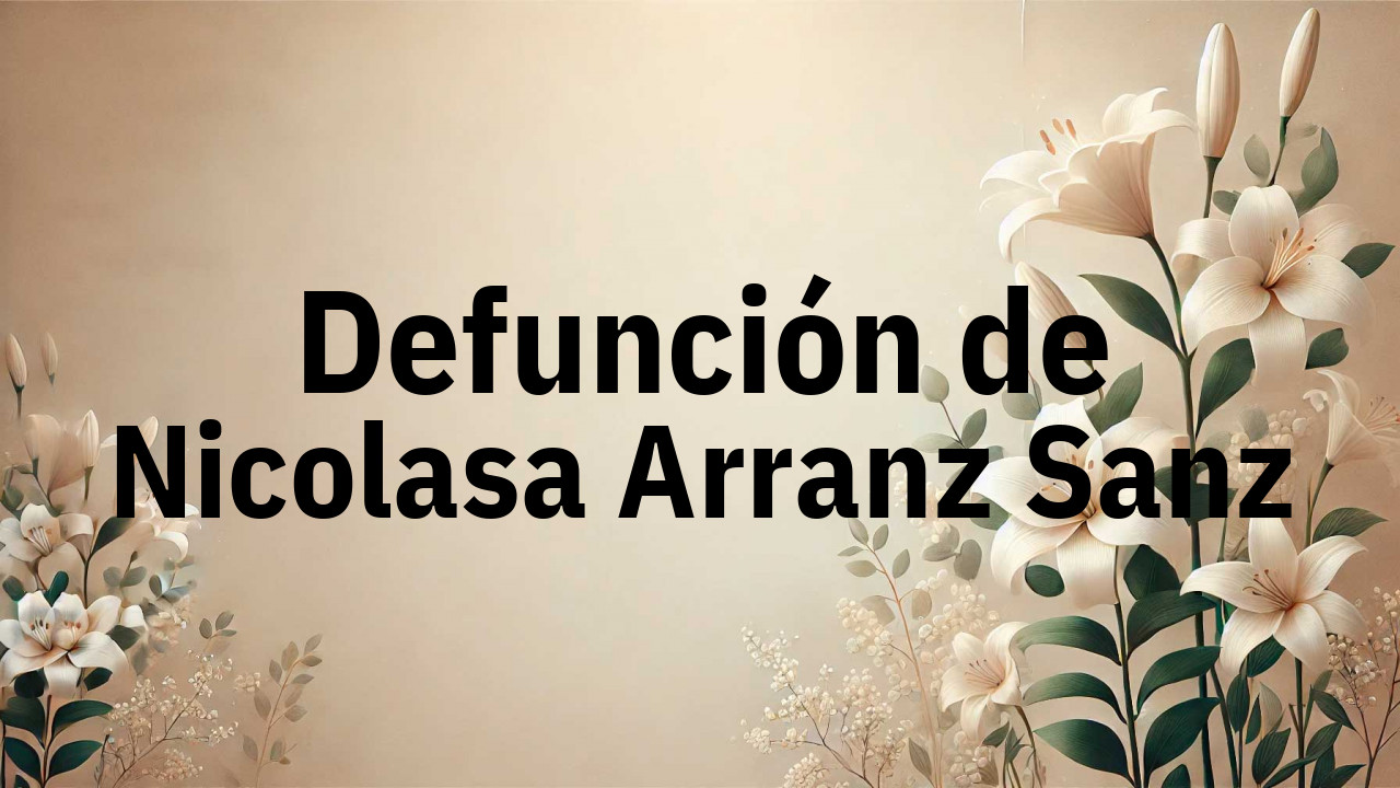 Defunción en Fuenlabrada de Nicolasa Arranz Sanz