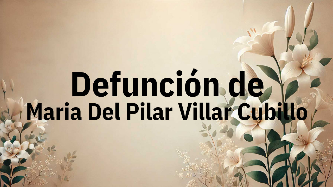 Defunción en Fuenlabrada de Maria Del Pilar Villar Cubillo