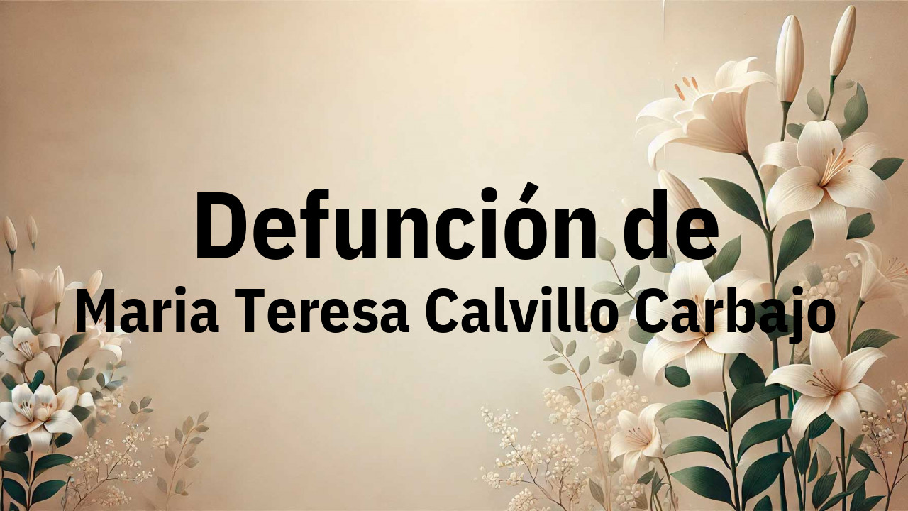 Defunción en Fuenlabrada de Maria Teresa Calvillo Carbajo